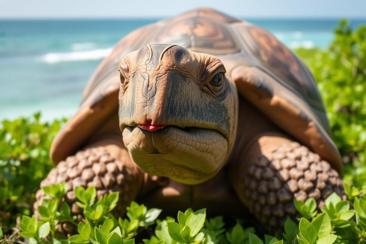 Giant tortoise on Prison Island, Zanzibar
